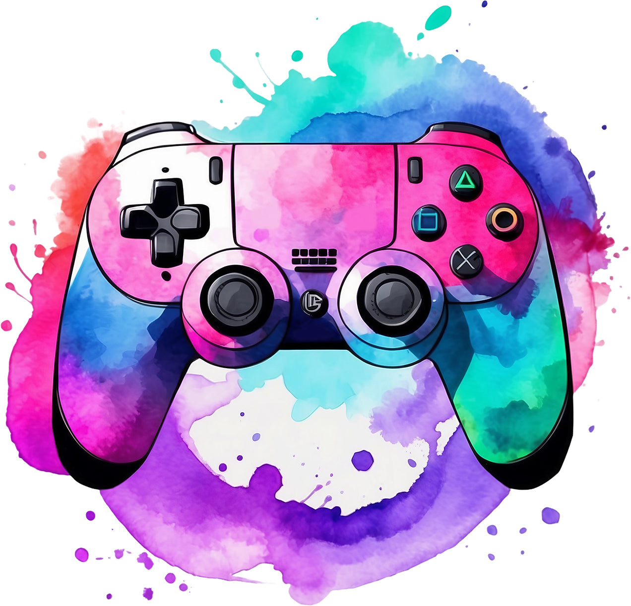 Bügelbild - Aquarell Game Controller - Fantasie Stil