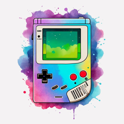 Bügelbild - Aquarell Gameboy - Retro Stil