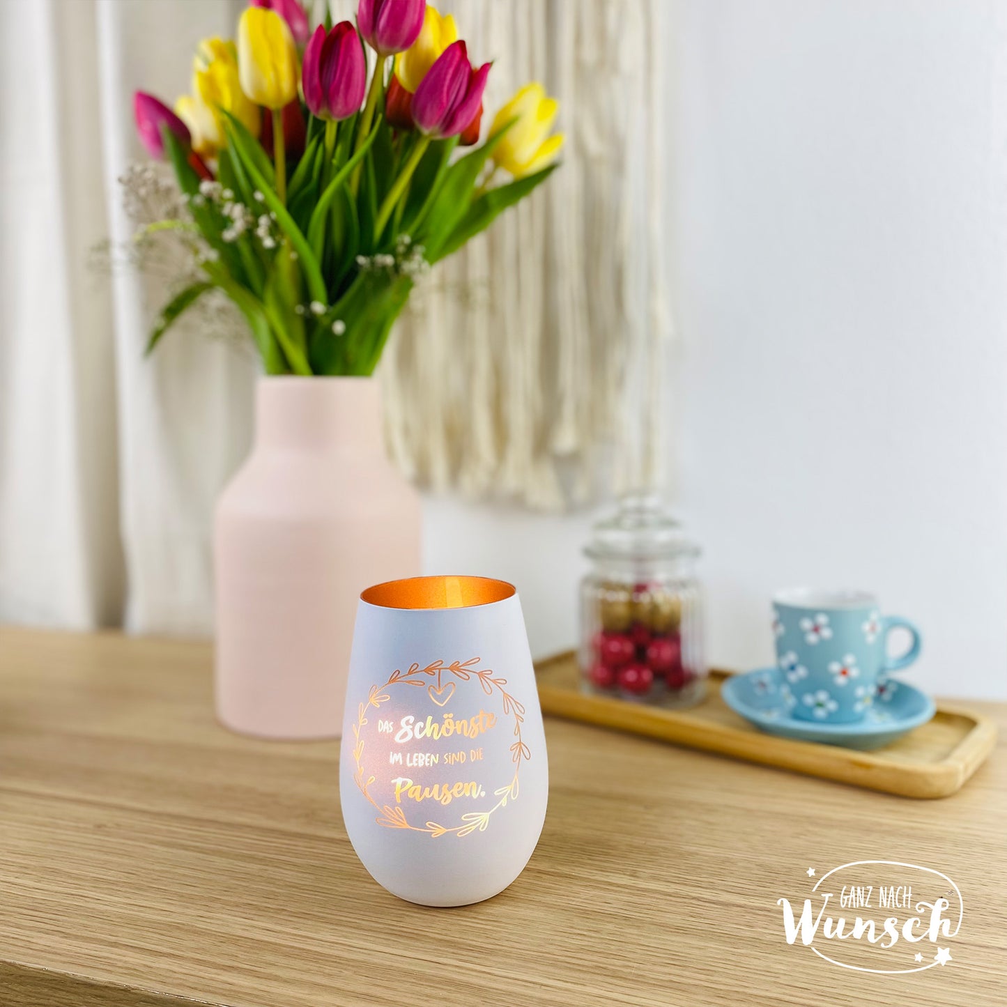 Windlicht | Gravur | Auszeit | Pause | Vase | Geschenk | Geburtstag | Freundin