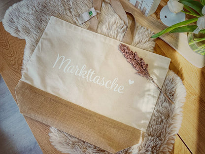 Jute Shopper | XL | Bag | Tragetasche personalisiert | Markttasche | Weihnachtsgeschenk für Mama | Oma | Patentante | Freundin | Lehrerin