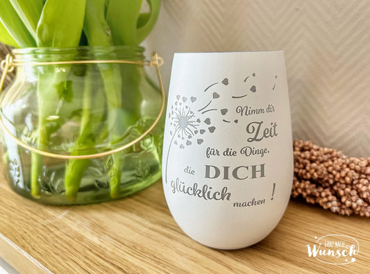 Windlicht | Geburtstag | Gravur | Kristallglas | Erinnerungslicht | Vase | Geschenk zum Geburtstag | Glücklich