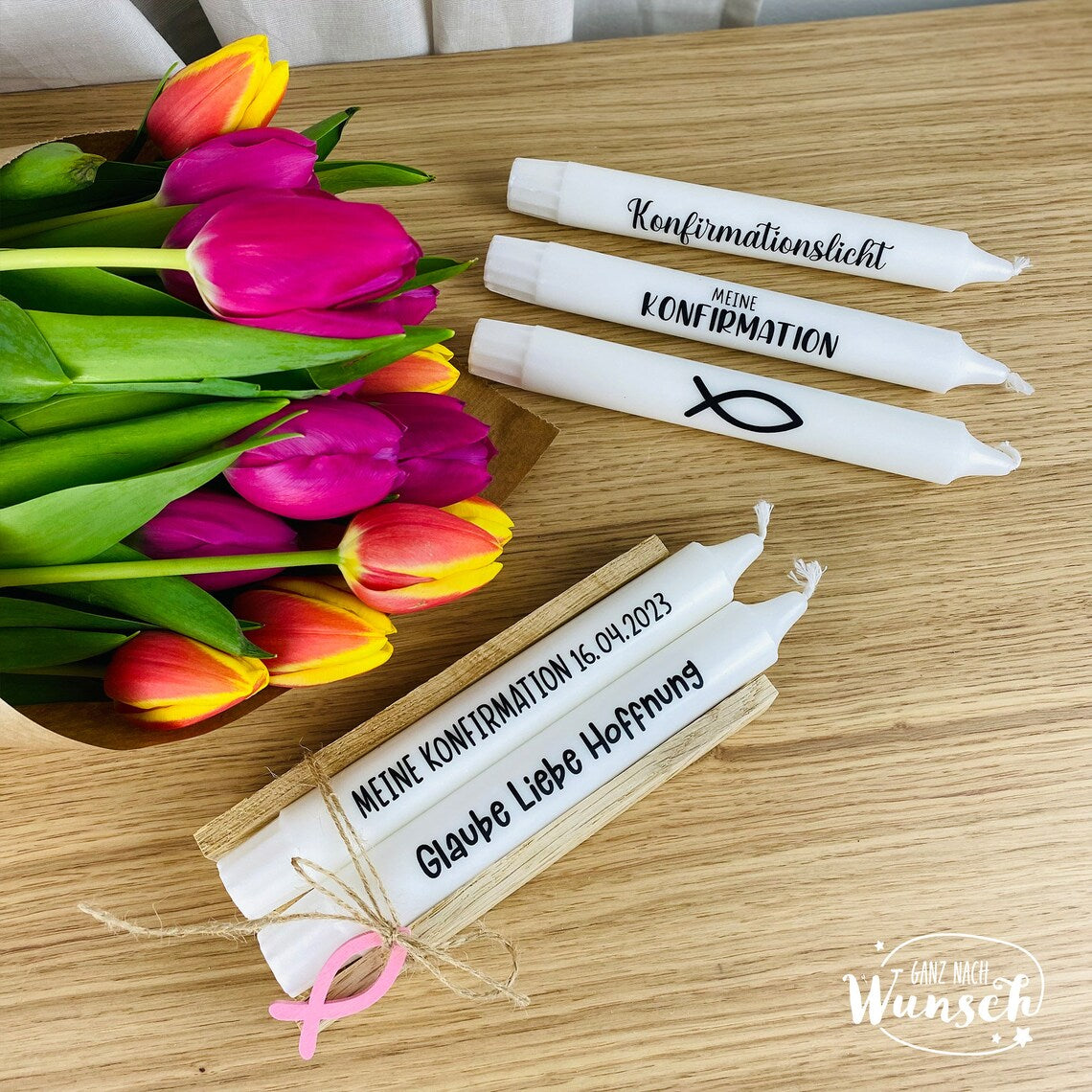 Kerze zur Konfirmation | Konfirmationskerze | Geschenk zur Konfirmation | Kommunion | Firmung | Patengeschenk zur Konfirmation | Patenkind