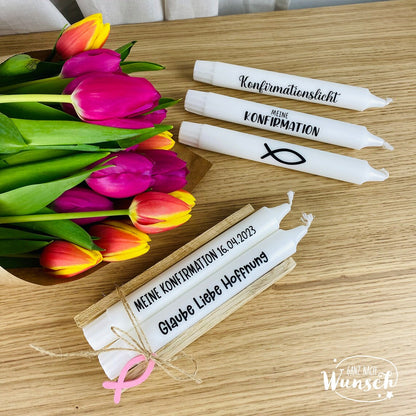 Kerze zur Konfirmation | Konfirmationskerze | Geschenk zur Konfirmation | Kommunion | Firmung | Patengeschenk zur Konfirmation | Patenkind