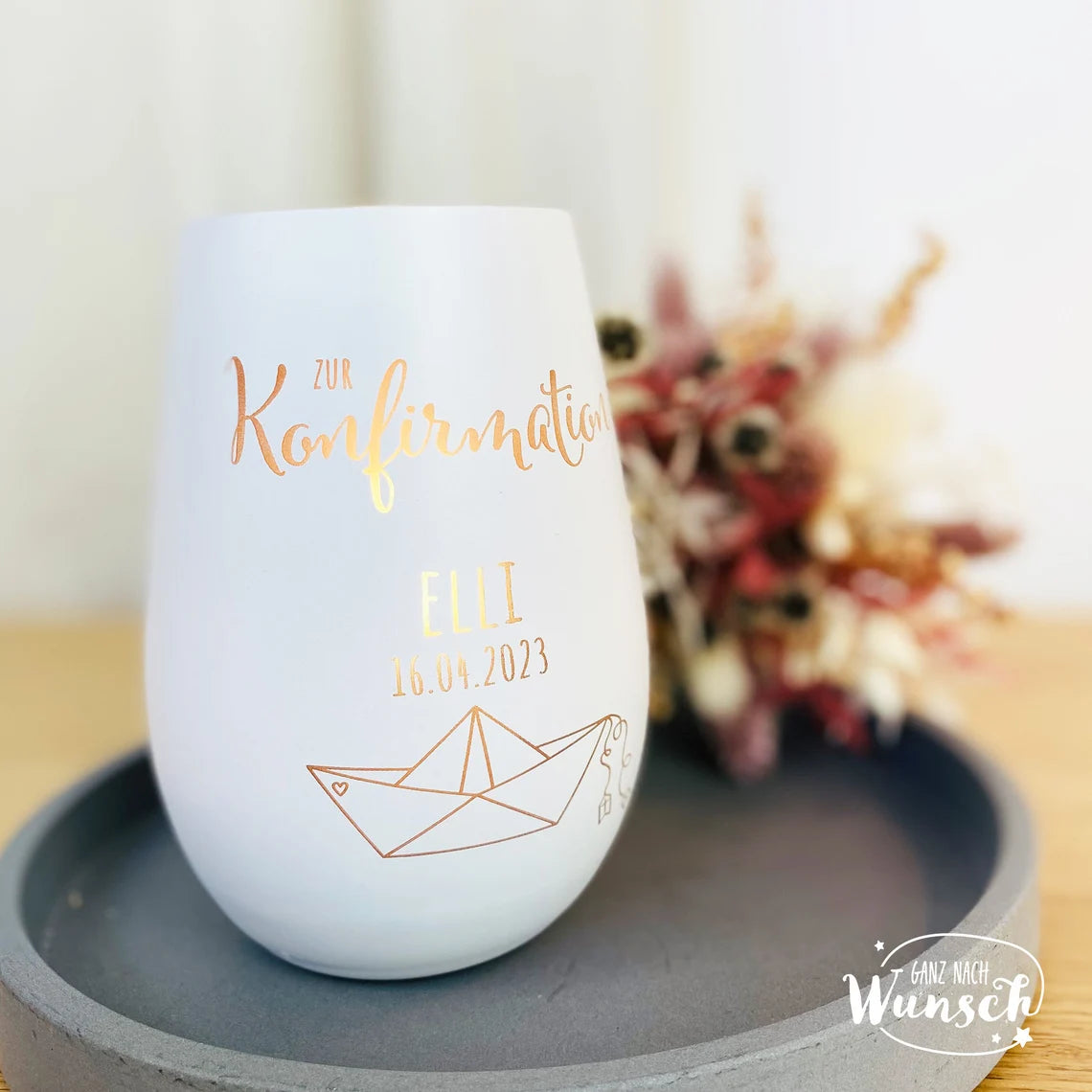 Windlicht | Konfirmation | Kommunion | Patenkind | Patengeschenk | personalisiertes Windlicht | Geschenk | Pate