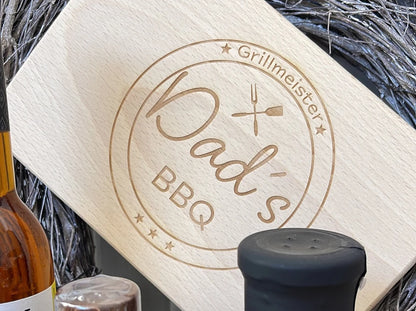 Frühstücksbrettchen | Brotbrett | Grillbrett | Geschenk zum Vatertag | Geburtstagsgeschenk | Geschenk für Papa, Mama, Opa, Oma