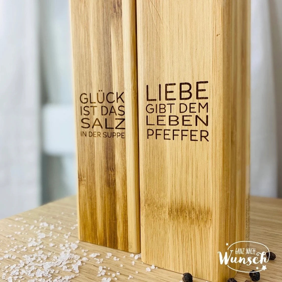 Personalisierte Salz und Pfeffermühle | Hochzeitsgeschenk | Gewürzmühle | Mühle | Salzstreuer | Pfefferstreuer | Geburtstag