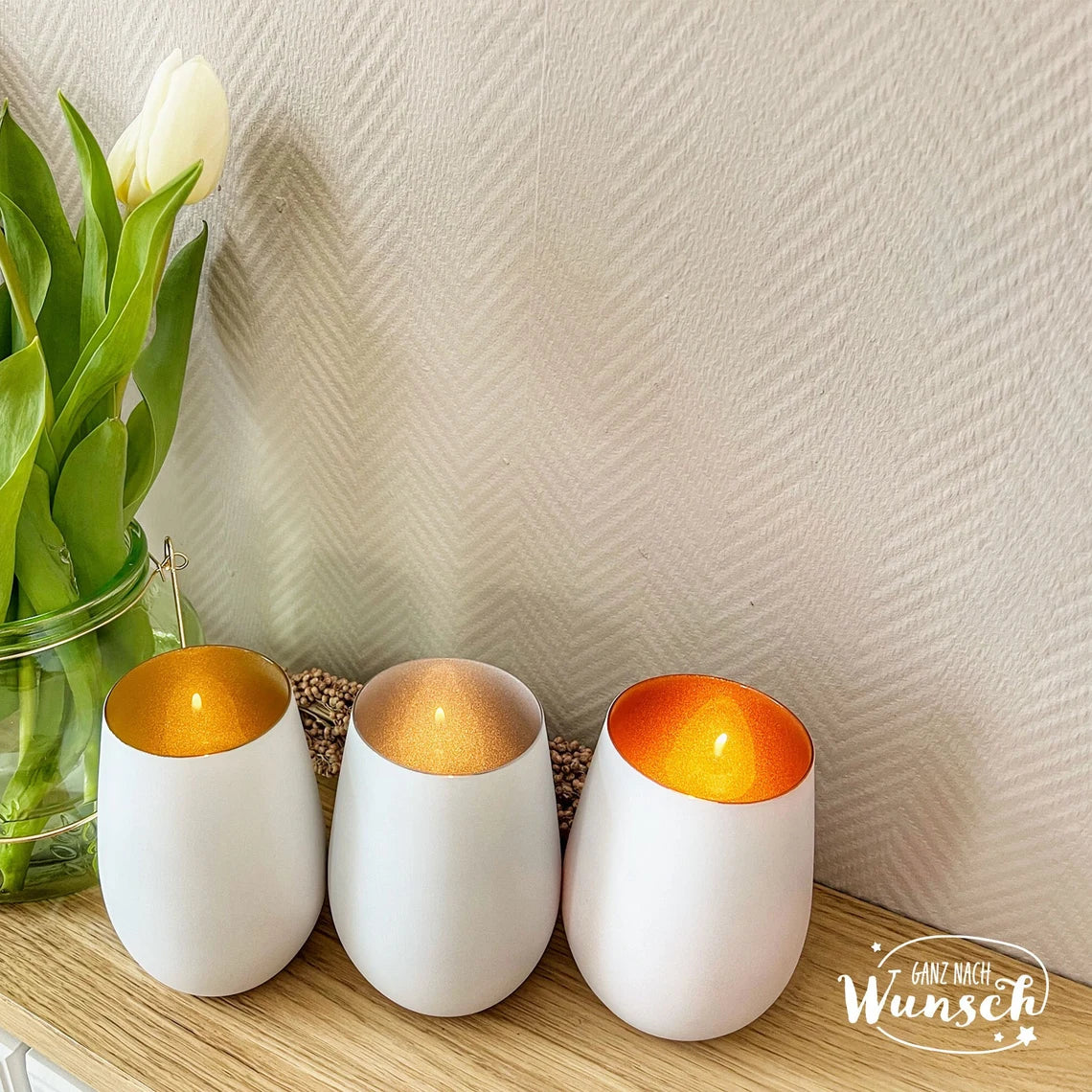 Personalisiertes Windlicht | Kristallglas | Erinnerungslicht | Vase | Geschenk zur Taufe