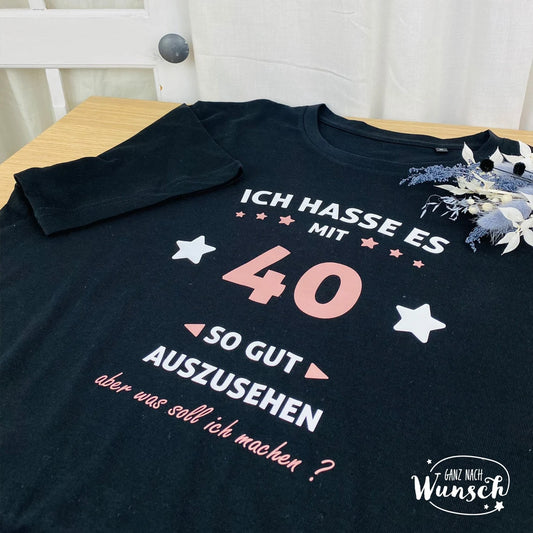 Hello Forty Shirt | T-Shirt zum 40. Geburtstag | Geburtstagsgeschenk | Runder Geburtstag | 10 | 20 | 30 | 50 | Shirt zum Geburtstag