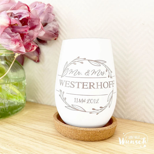 Personalisiertes Windlicht | Hochzeit | Hochzeitstag | Gravur | Erinnerungslicht | Vase | Geschenk zur Hochzeit | Mr Mrs