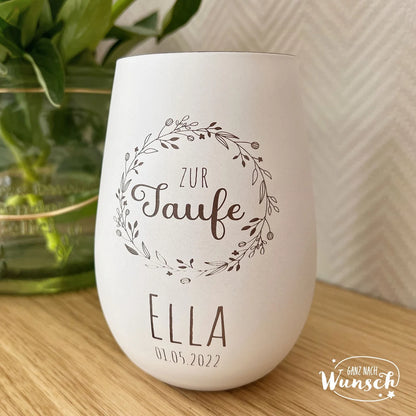 Personalisiertes Windlicht | Kristallglas | Erinnerungslicht | Vase | Geschenk zur Taufe