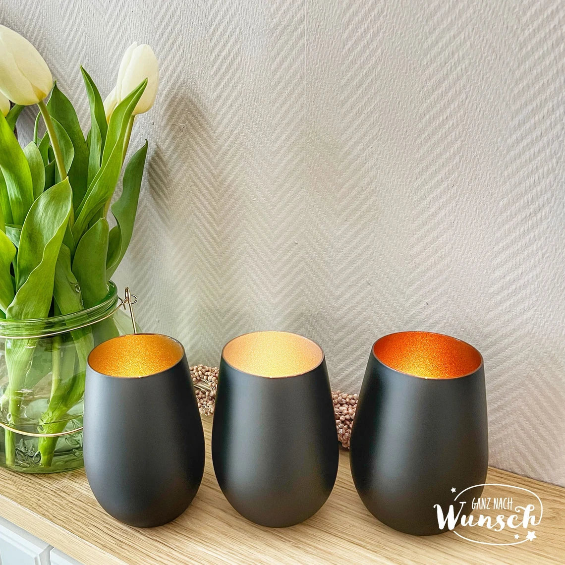 Personalisiertes Windlicht | Kristallglas | Erinnerungslicht | Vase | Geschenk zur Taufe