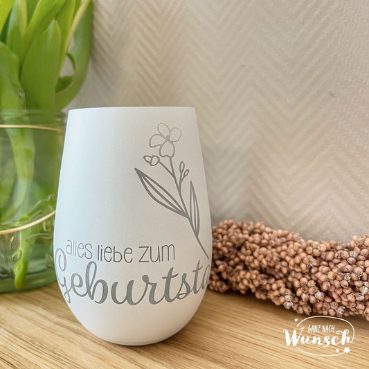 Windlicht | Geburtstag | Gravur | Kristallglas | Erinnerungslicht | Vase | Geschenk zum Geburtstag