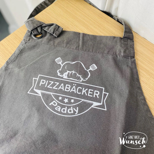 Personalisierte Schürze Pizzabäcker | Kochschürze | Geschenk zum Geburtstag | Geschenk für Mann, Papa, Opa, Patenonkel | Pizza