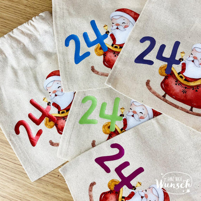 Weihnachten - Adventskalender - Bedruckte Säckchen