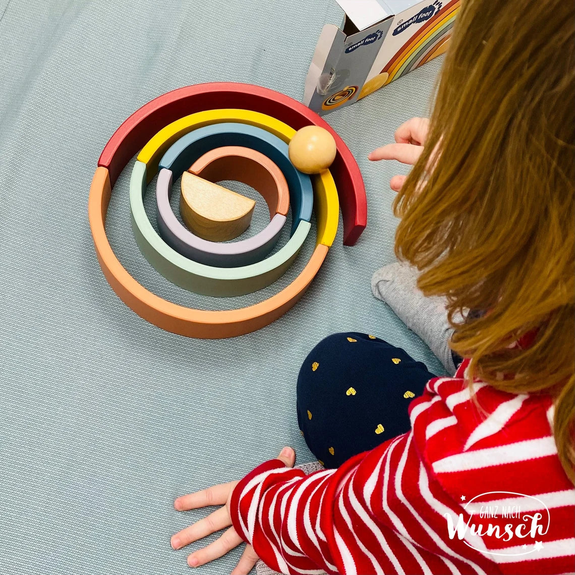 Holz Regenbogen | Holzspielzeug | Gravur | Personalisiertes Geschenk für Kinder | Stapelturm | Geschenk Geburt | Einschulung | Schulanfang