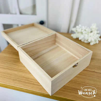 Erinnerungskiste zur Taufe| Personalisierte Erinnerungsbox | Holzkiste mit Bild