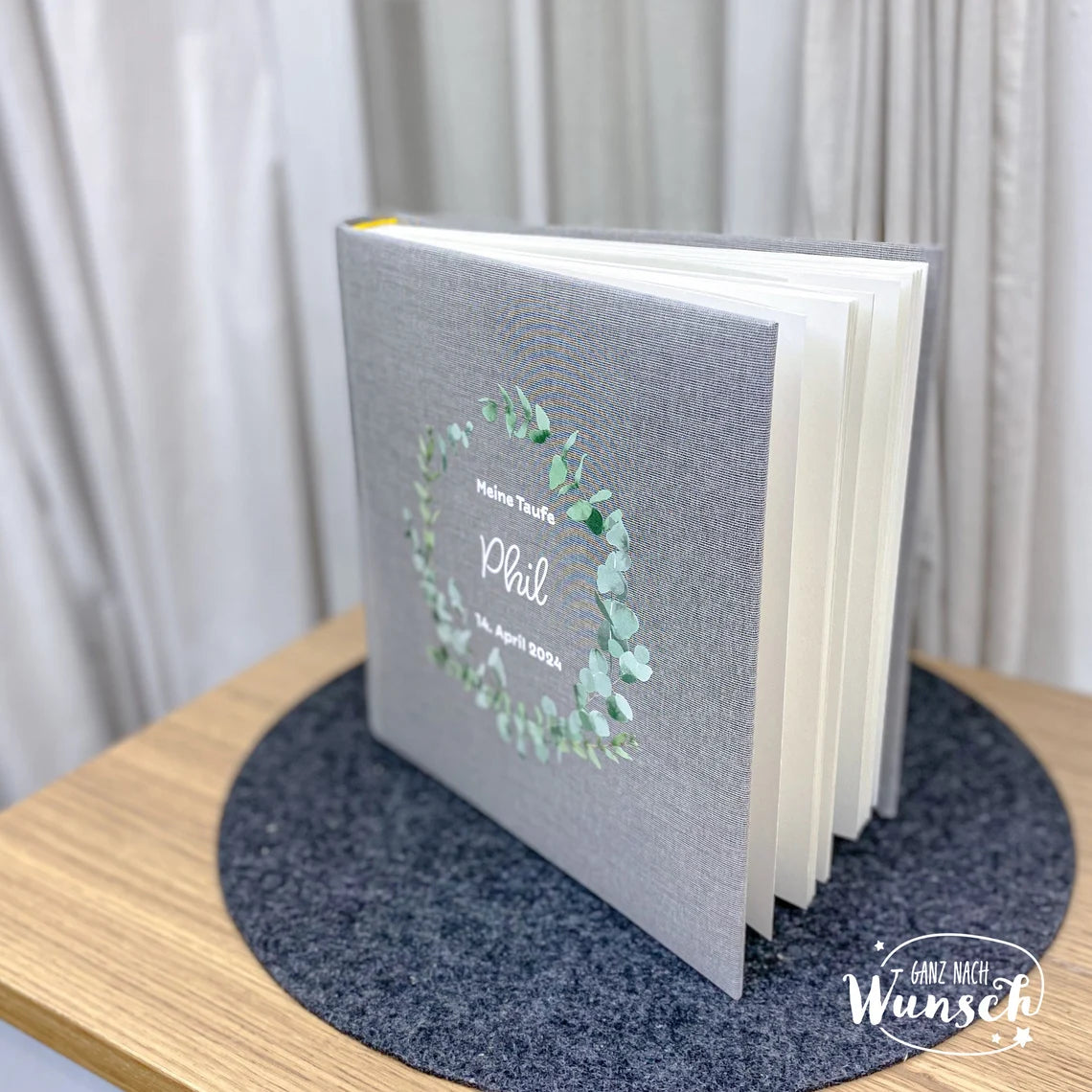 Personalisiertes Fotoalbum Leinen Einband | Gästebuch | Konfirmation | Kommunion | Hochzeit | Fotobuch | Erinnerungsalbum | Taufe | Geburt