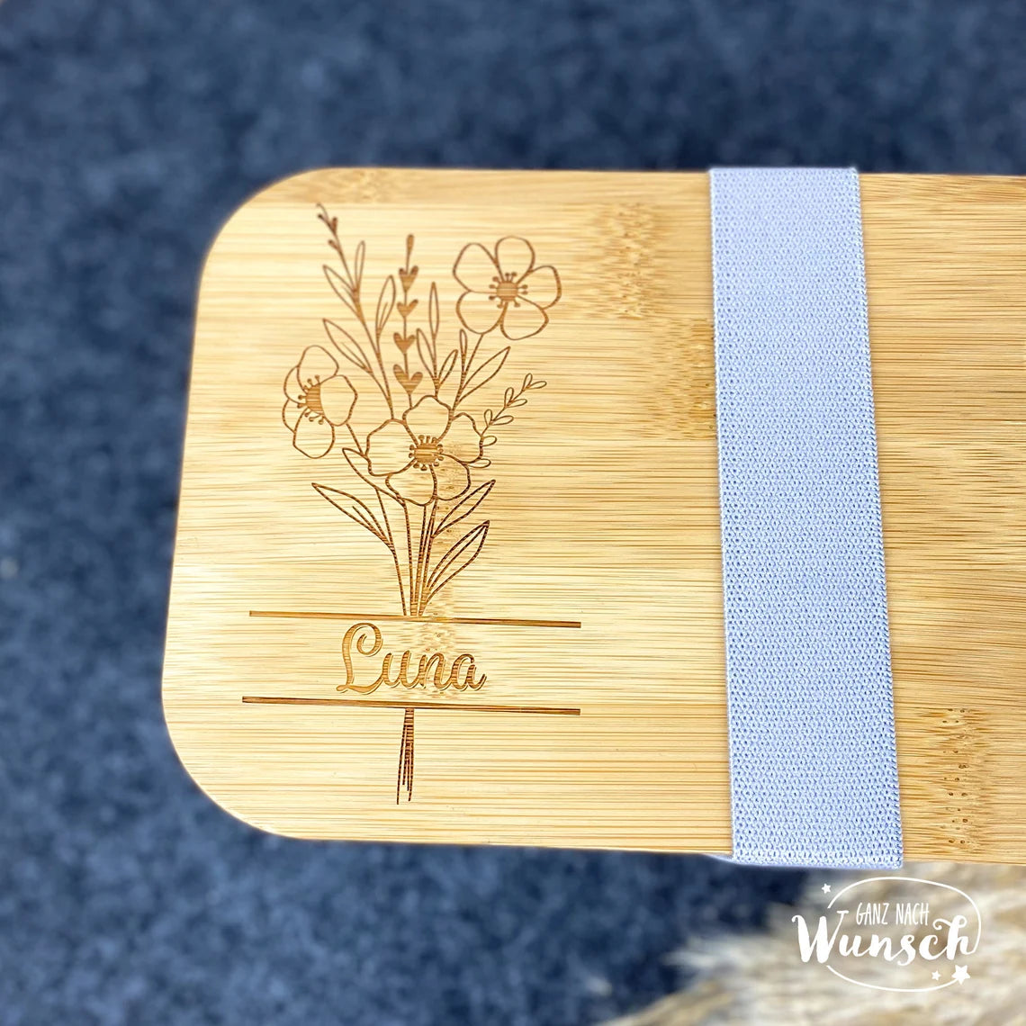 Personalisierte Brotdose mit Blume & Namen | Brotbox Kinder | Geschenk zur Einschulung | Geburtstag | Kinder | Lunchbox | Lehrerin | To Go