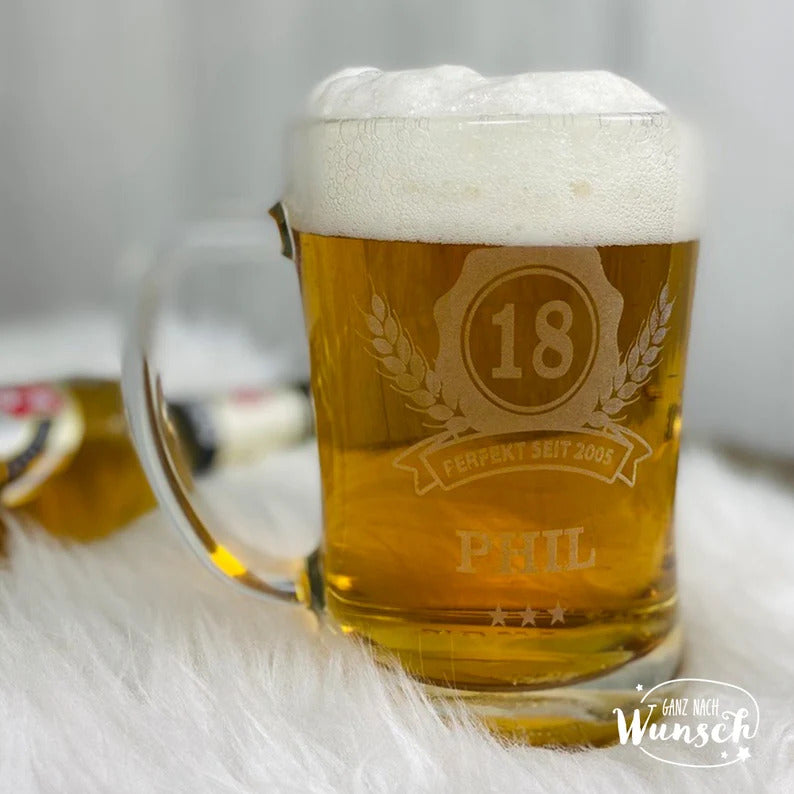 Bierglas mit Gravur | Bierkrug | Bierglas personalisiert | Geschenk zum Geburtstag
