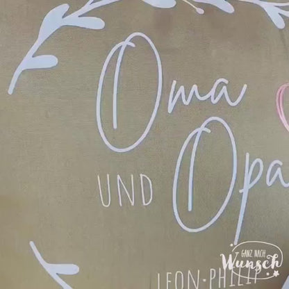 Personalisiertes Kissen Oma und Oma mit Namen | Geschenk für Oma und Opa | Eltern