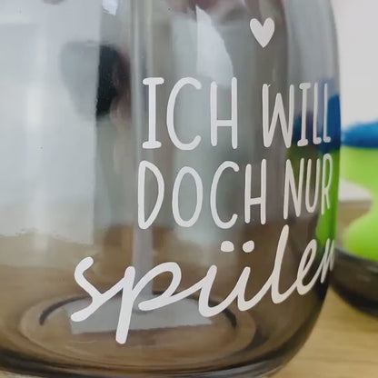 Spülmittel Spender | 400 ml | Seifenspender aus Glas | Spülmittel | zum Nachfüllen | Pumpspender und Schale | Nachhaltigkeit | Küche |