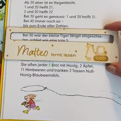 Lesehilfe aus Holz personalisiert | Lesen lernen erste Klasse